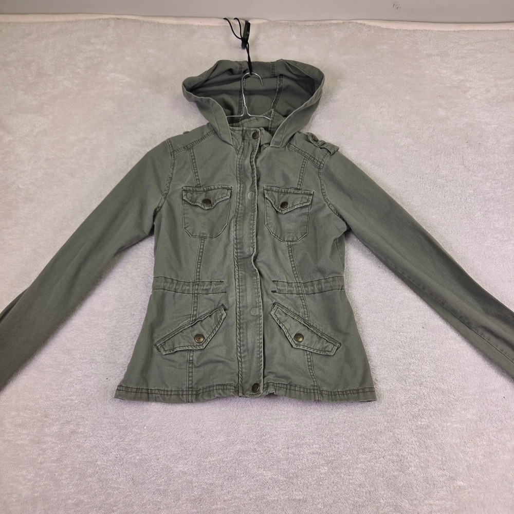 Prince & Fox Olive Green Utility Field Jacket Hooded Camo Lining XS
